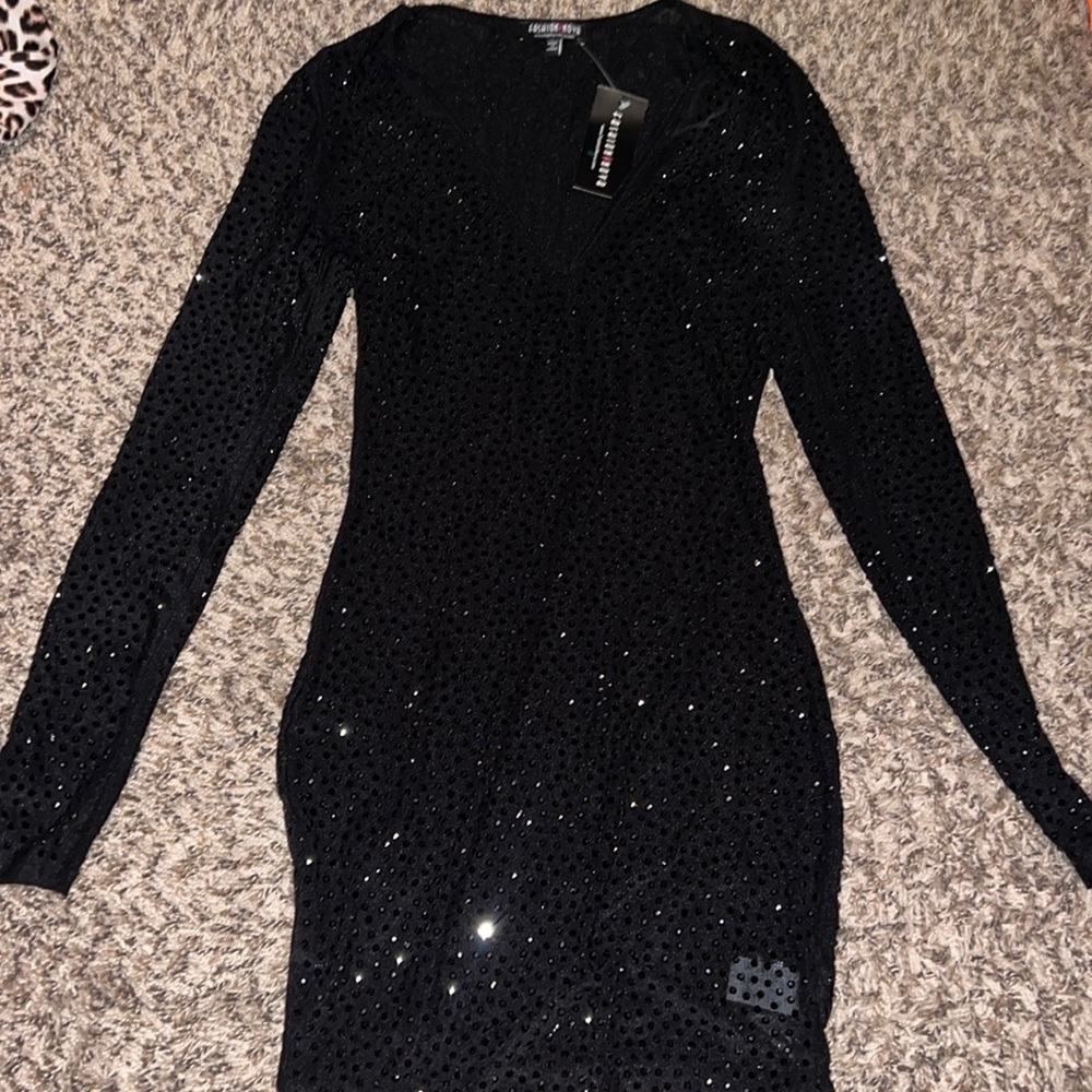 BRAND NEW Black Sequin Dress